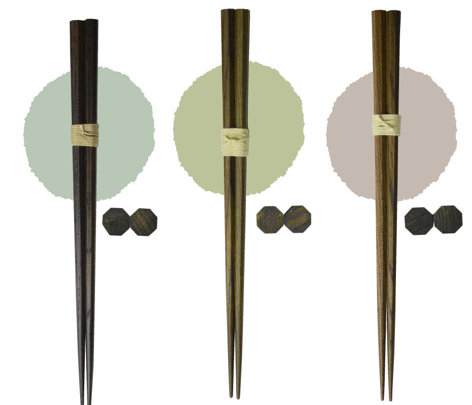 天然の草木で染めた箸