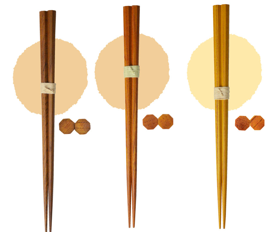 天然の草木で染めた箸